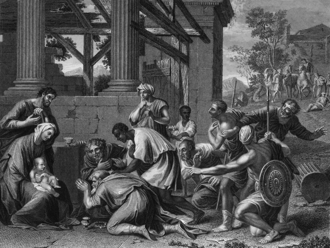 19. yüzyılın ortalarında ona hediyeler, altın, sığla ve mür sundular. by Francis Holl