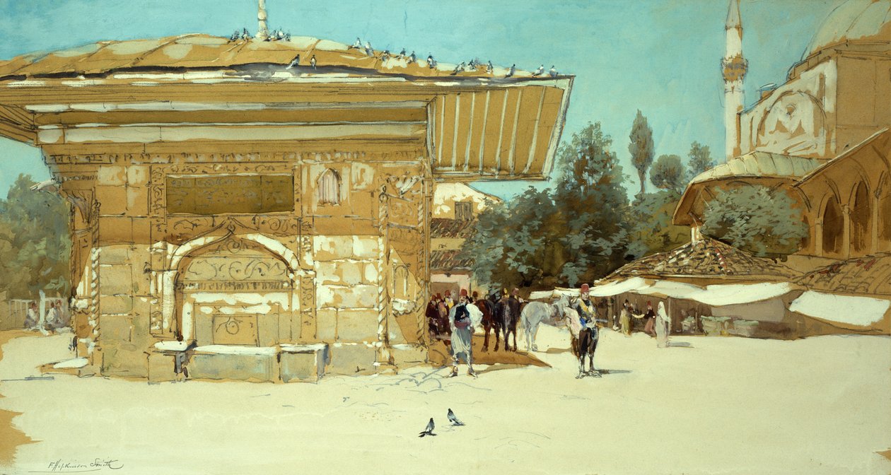 Güzel Çeşme, Üsküdar (kağıt üzerinde guaj) by Francis Hopkinson Smith