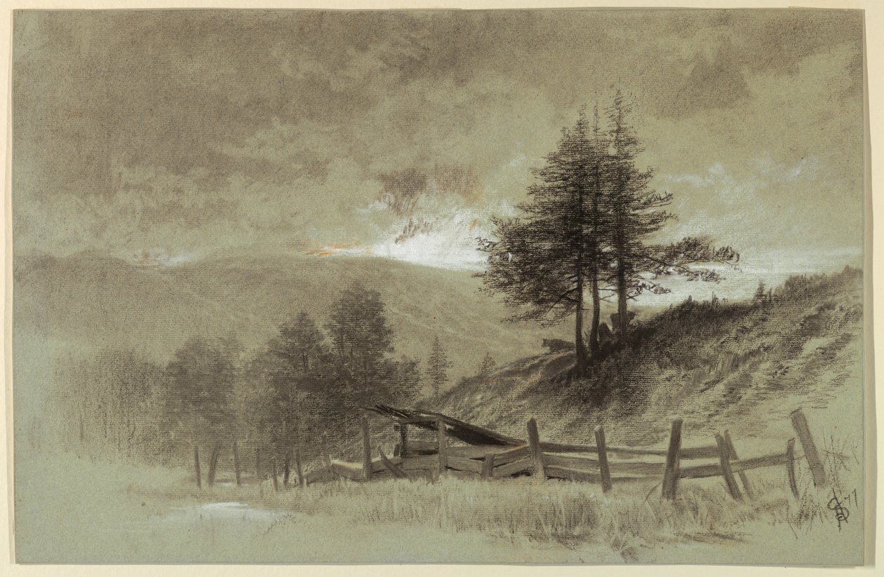 Raylı Çitli Tarla by Francis Hopkinson Smith