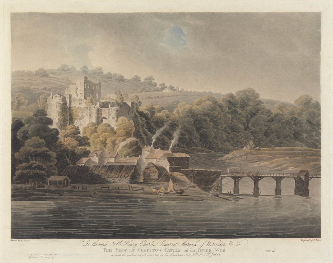 Wye Nehri üzerindeki Chepstow Kalesi by Francis Jukes