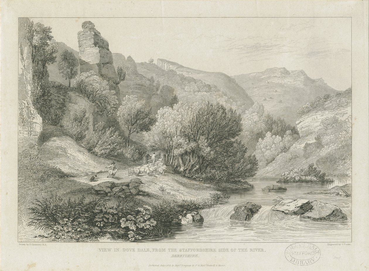 Dovedale - manzara: gravür ve [19. yüzyıl] by Francis Legatt Chantrey