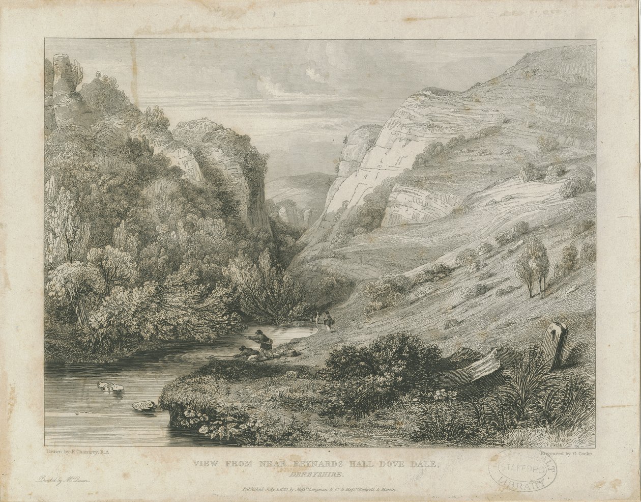 Dovedale - manzara: gravür, nd [c 1823] (baskı) by Francis Legatt Chantrey