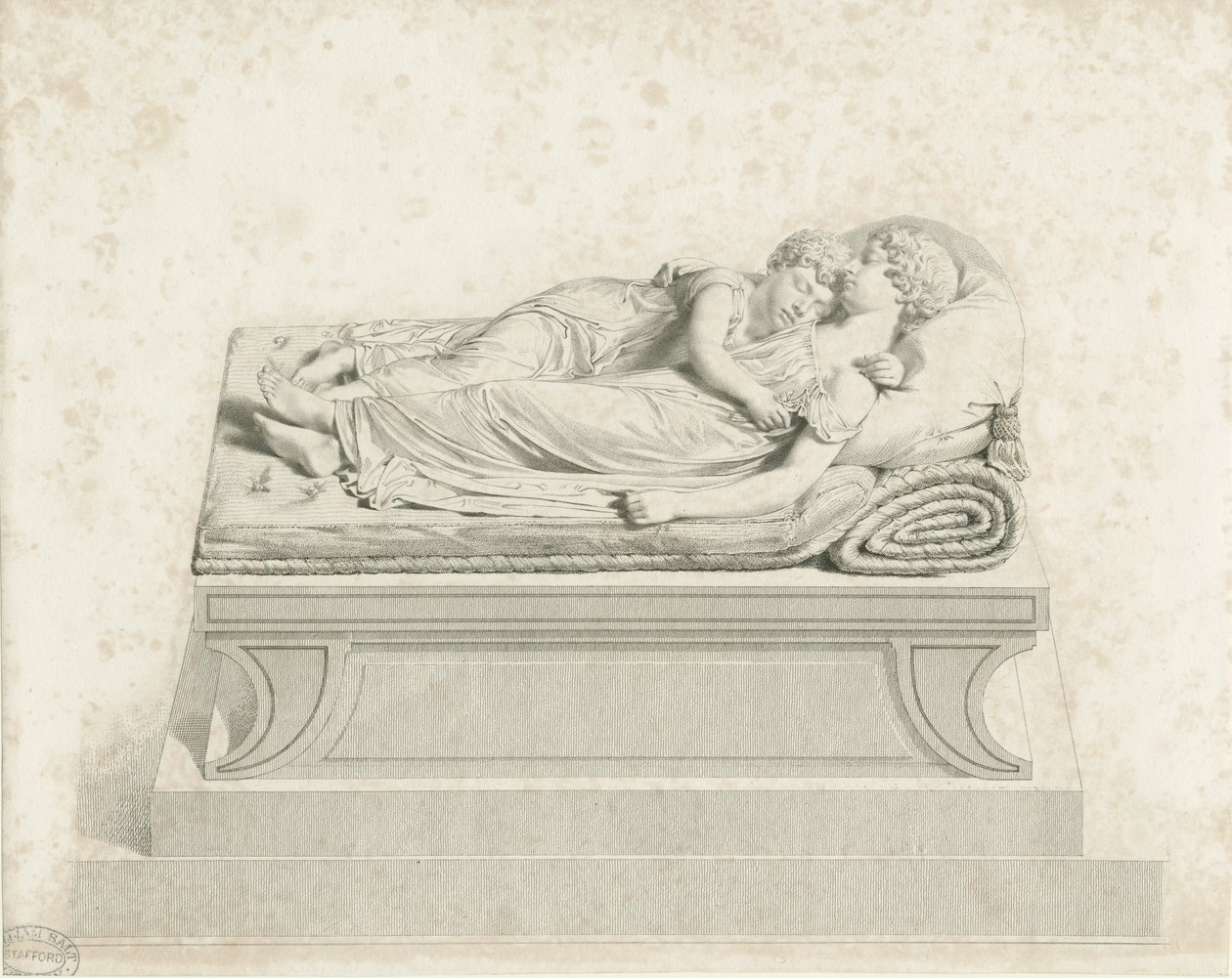 Lichfield Katedrali - 'Uyuyan Çocuklar': gravür, nd [?19.yüzyıl] (baskı) by Francis Legatt Chantrey