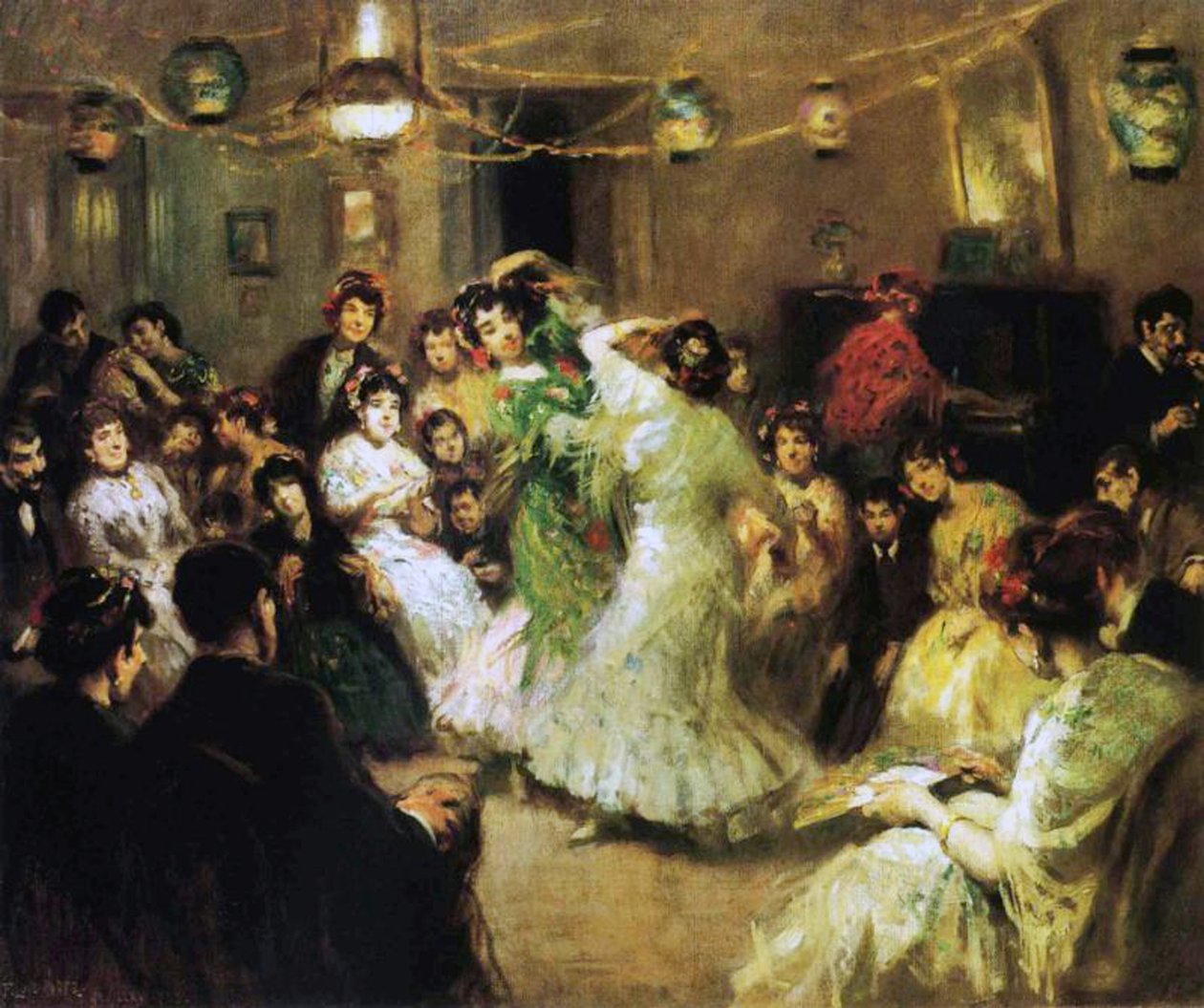 Evde Bir Flamenko Partisi, 1908 by Francis Luis Mora