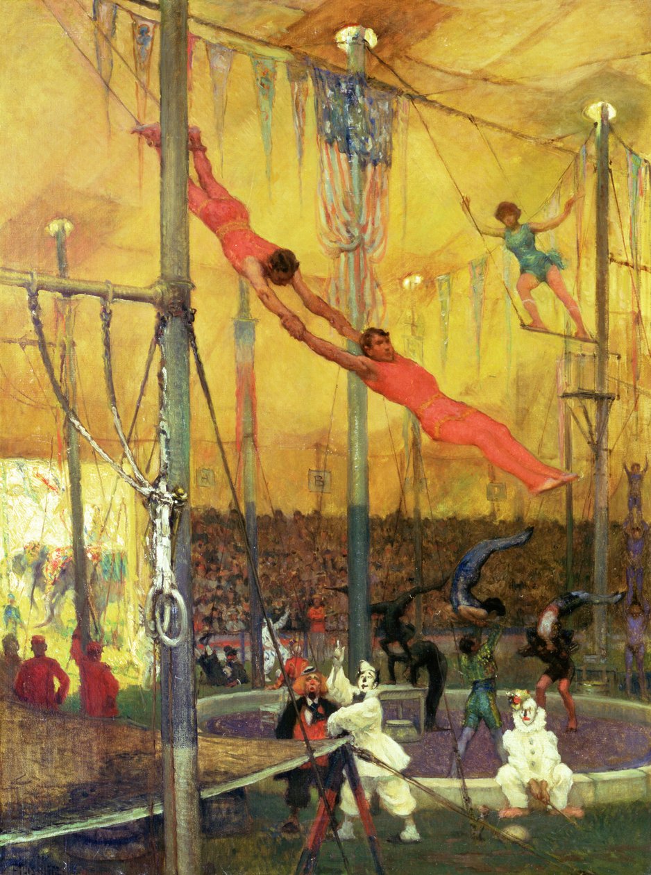 Trapez Sanatçıları (tuval üzerine yağlı boya) by Francis Luis Mora