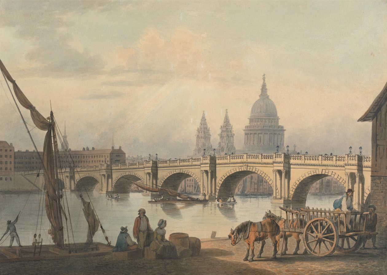 Blackfriars Köprüsü ve St. Paul's by Francis Nicholson