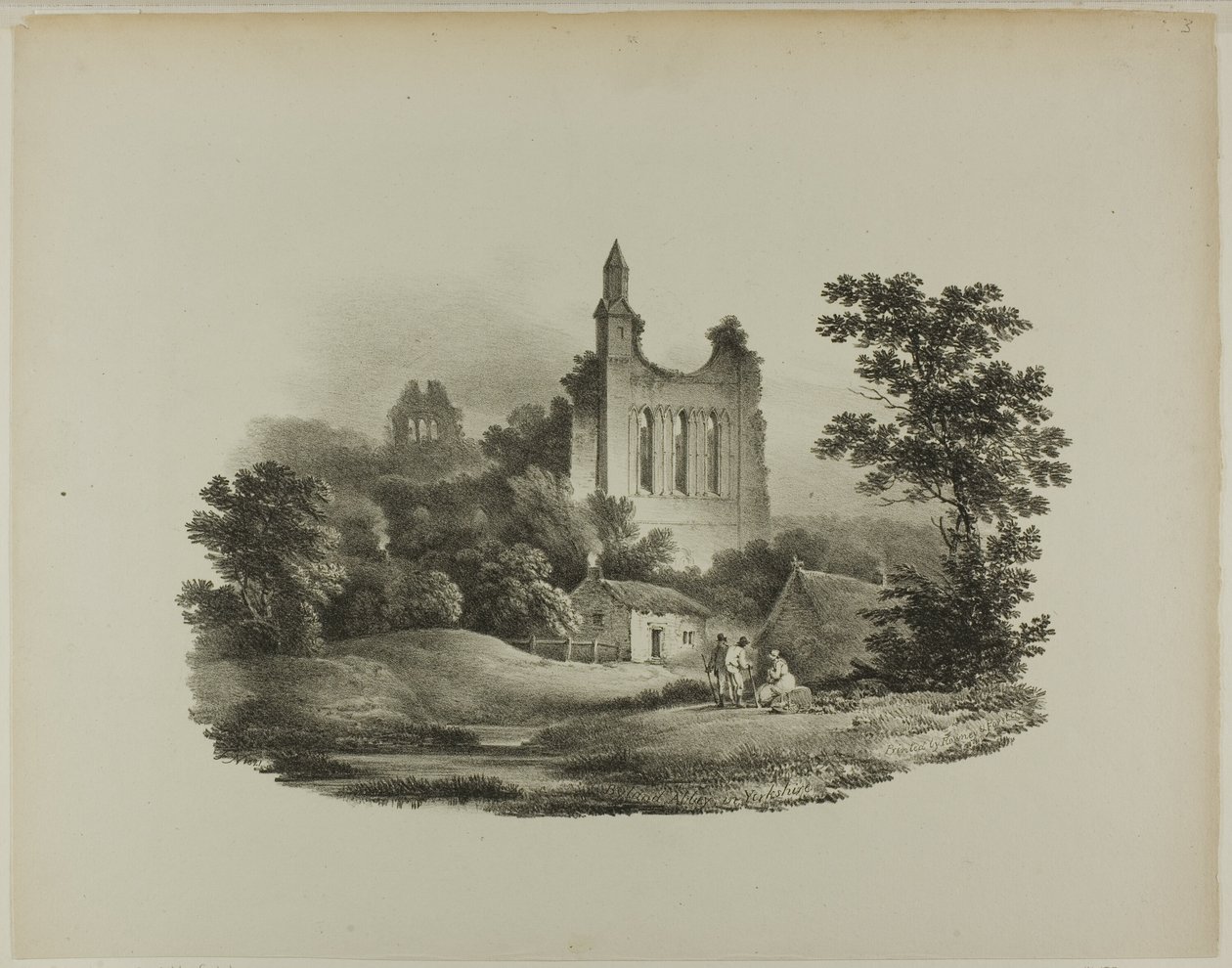 Byland Manastırı, Yorkshire by Francis Nicholson