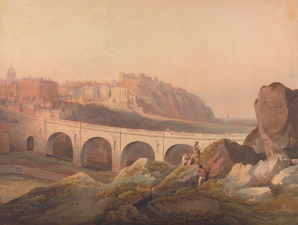 Calton Hill'den Edinburgh manzarası by Francis Nicholson