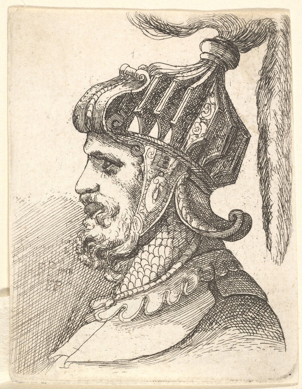 Miğferli kafa, 1662-78. by Francis Place