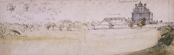 Peterborough House ve Westminster Abbey (suluboya) by Francis Place
