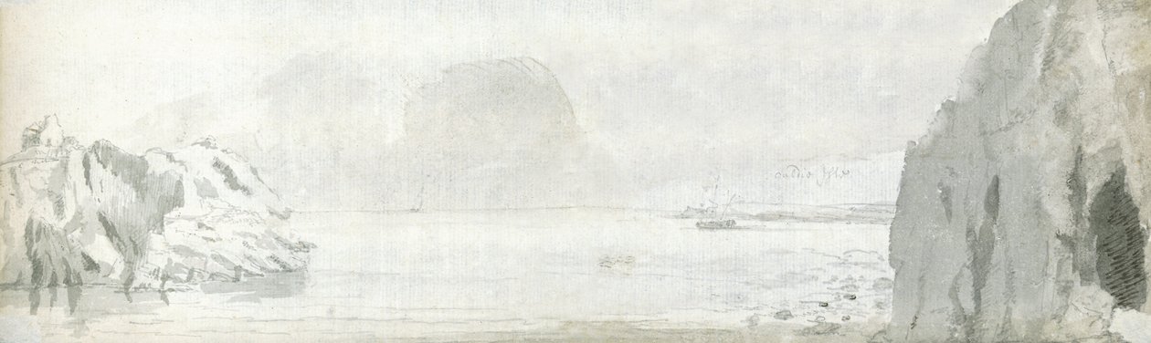 Swansea, c.1678 (kağıt üzerine sulu boya ve kahverengi mürekkep) by Francis Place