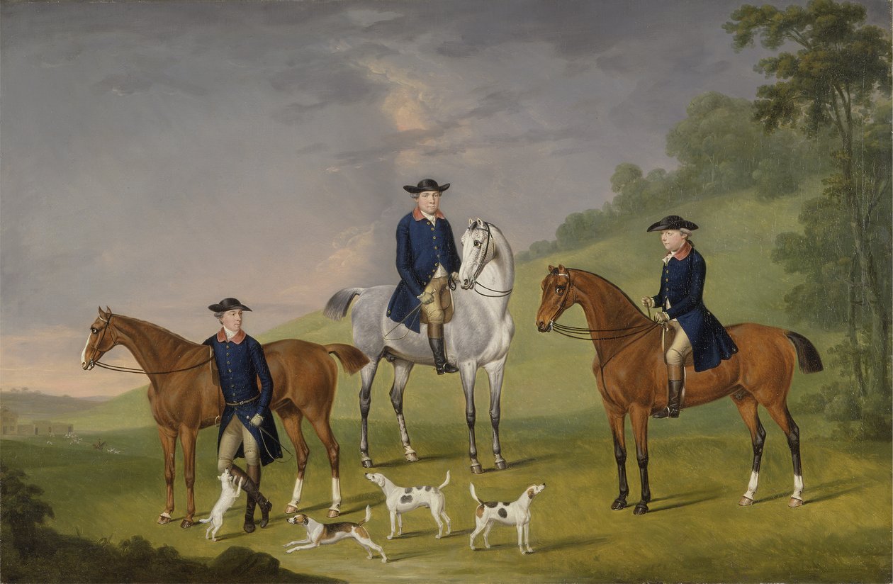 John Corbet, Sir Robert Leighton ve John Kynaston, Atları ve Tazılarıyla by Francis Sartorius