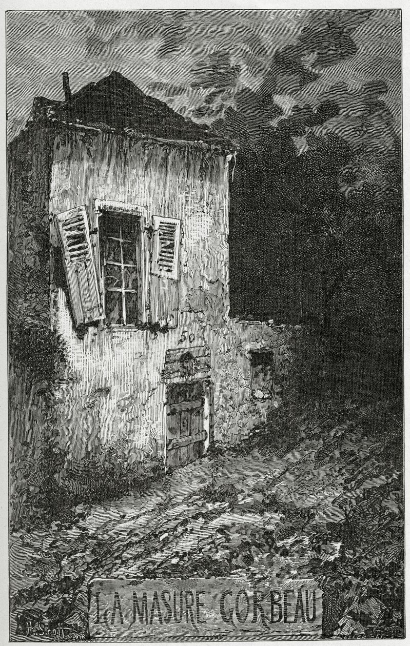 La Masure Gorbeau, 19. Yüzyıl (bw gravür) by Francis & Scott, Henry Fowke