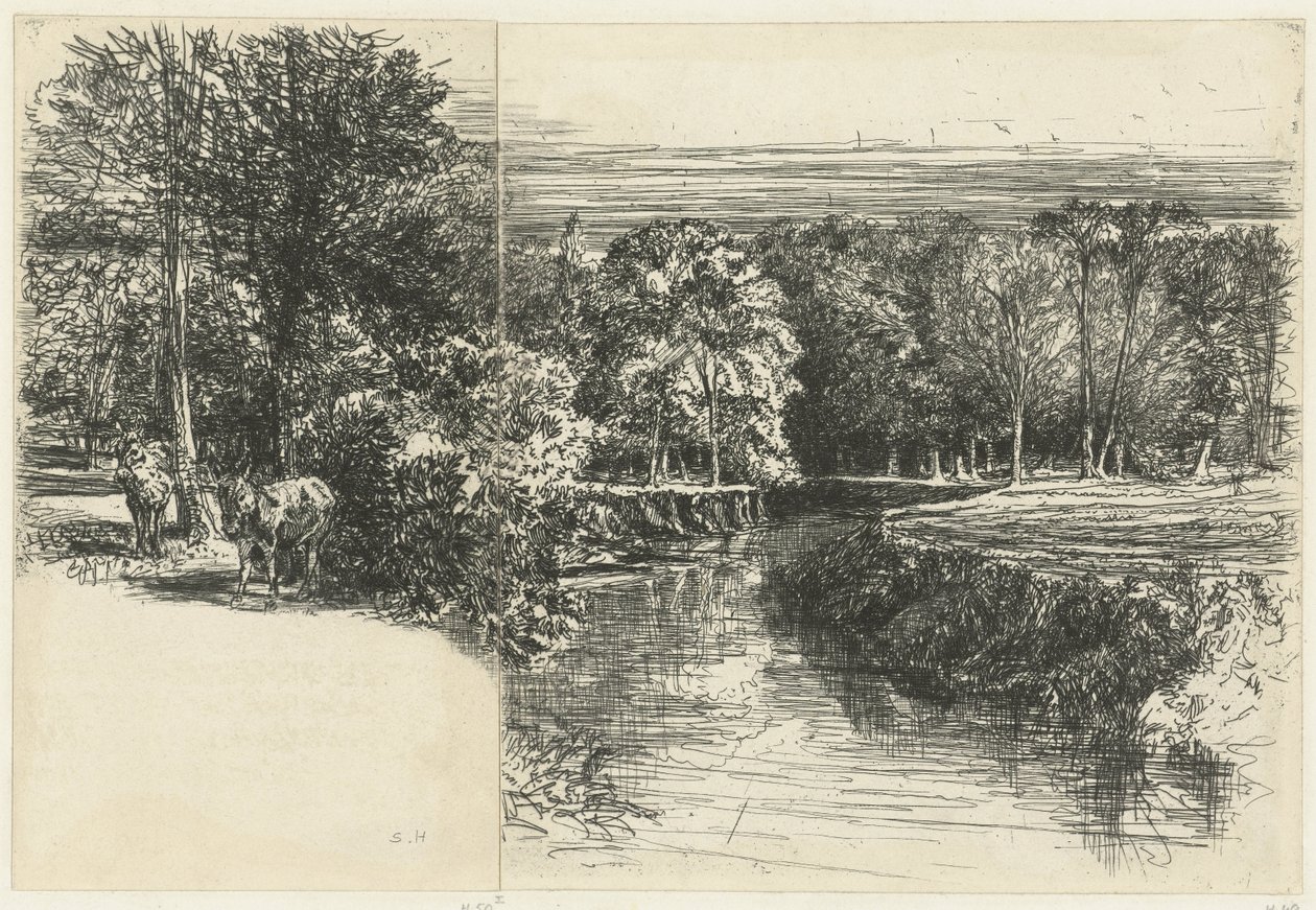 İki eşek ve Dumdrum nehri İki eşek Dundrum nehri by Francis Seymour Haden (Sir) (signed by artist)