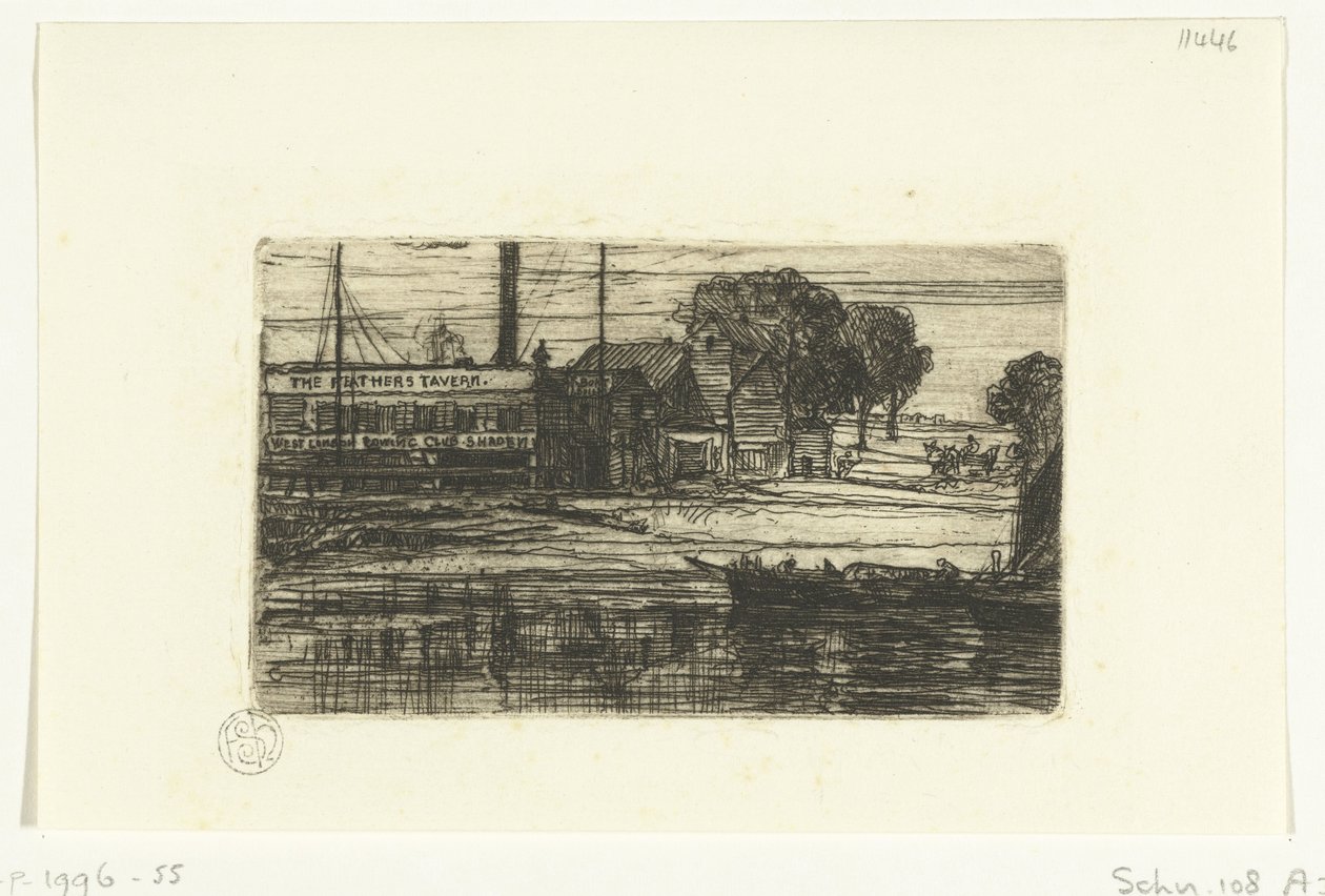 Batı Londra Kürek Kulübü Tüyler Tavernası by Francis Seymour Haden (Sir) (signed by artist)