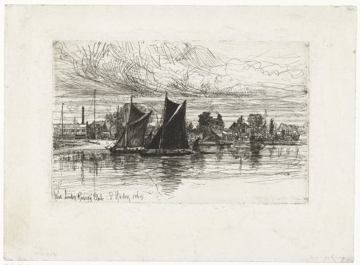 Batı Londra Kürek Kulübü (nesne üzerinde başlık) by Francis Seymour Haden (Sir) (signed by artist)