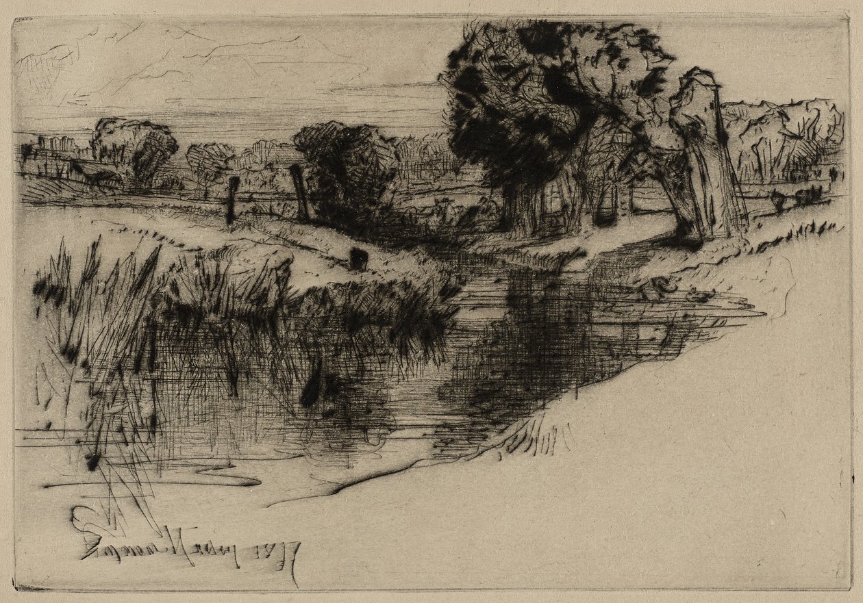Bir Durgun Su, 1877 (kuru nokta) by Francis Seymour Haden
