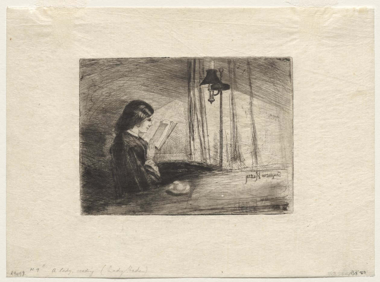 bir bayan okuma by Francis Seymour Haden