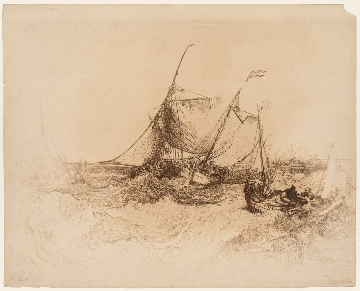 Calais İskelesi. by Francis Seymour Haden