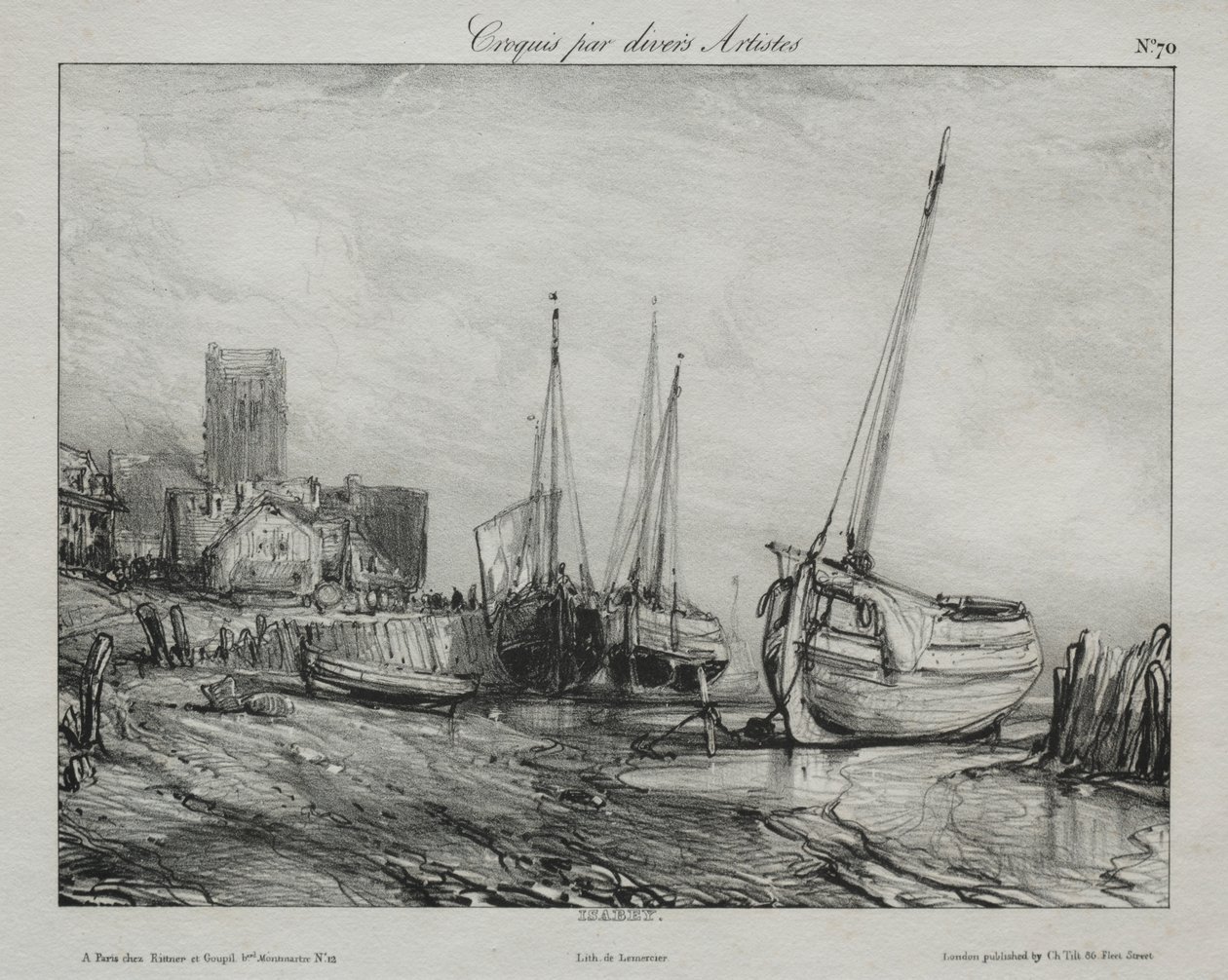 Sahil Boyunca Balıkçı Tekneleri by Francis Seymour Haden