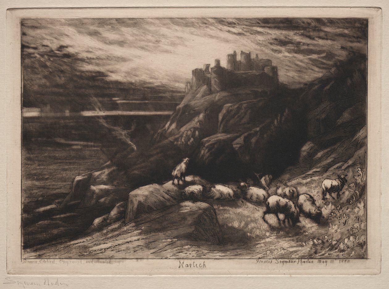 Harlech, 1880. by Francis Seymour Haden