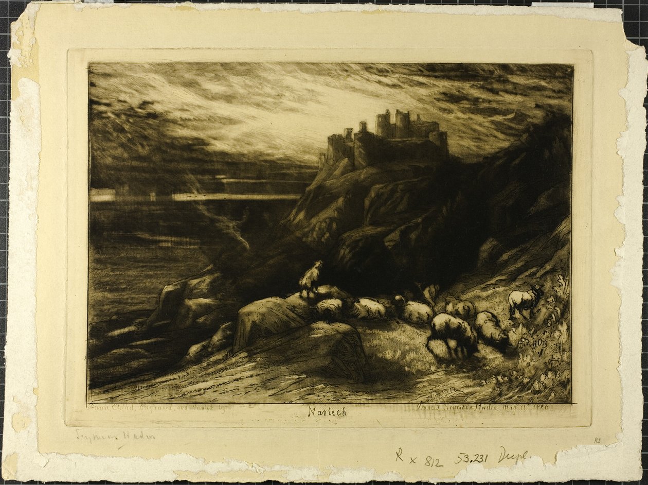 Harlech, hayır. II by Francis Seymour Haden