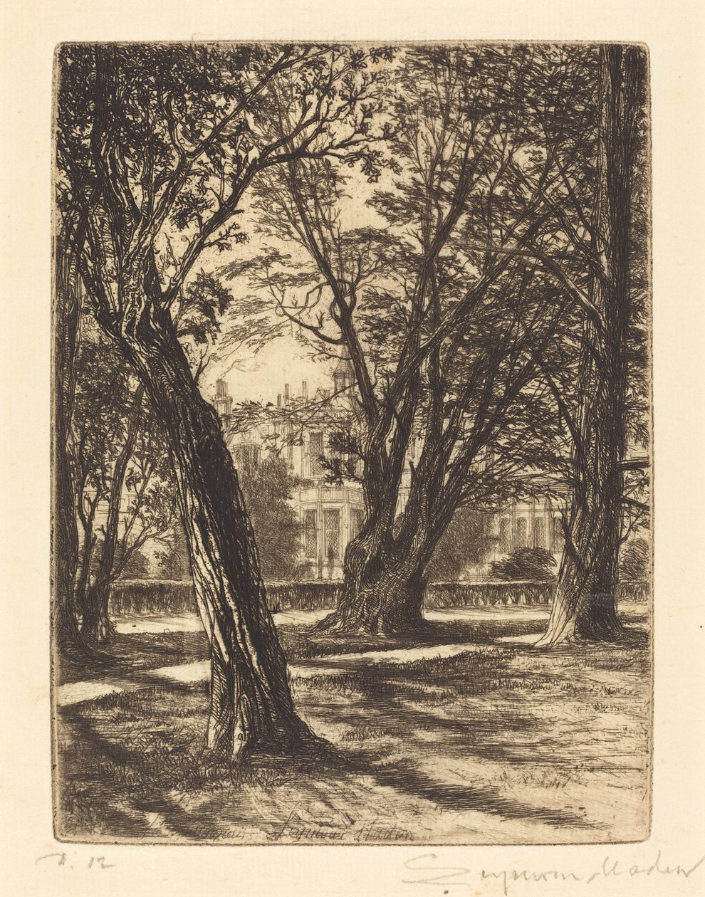 Kensington Bahçeleri (Küçük Tabak) by Francis Seymour Haden