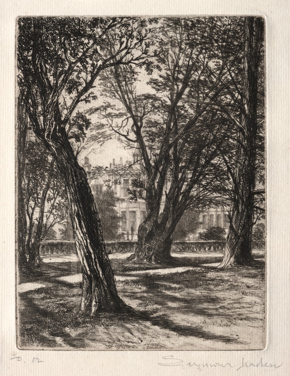 Kensington Bahçeleri (Küçük Tabak) by Francis Seymour Haden