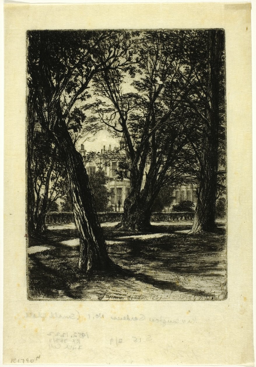Kensington Gardens, No. I (küçük tabak) by Francis Seymour Haden