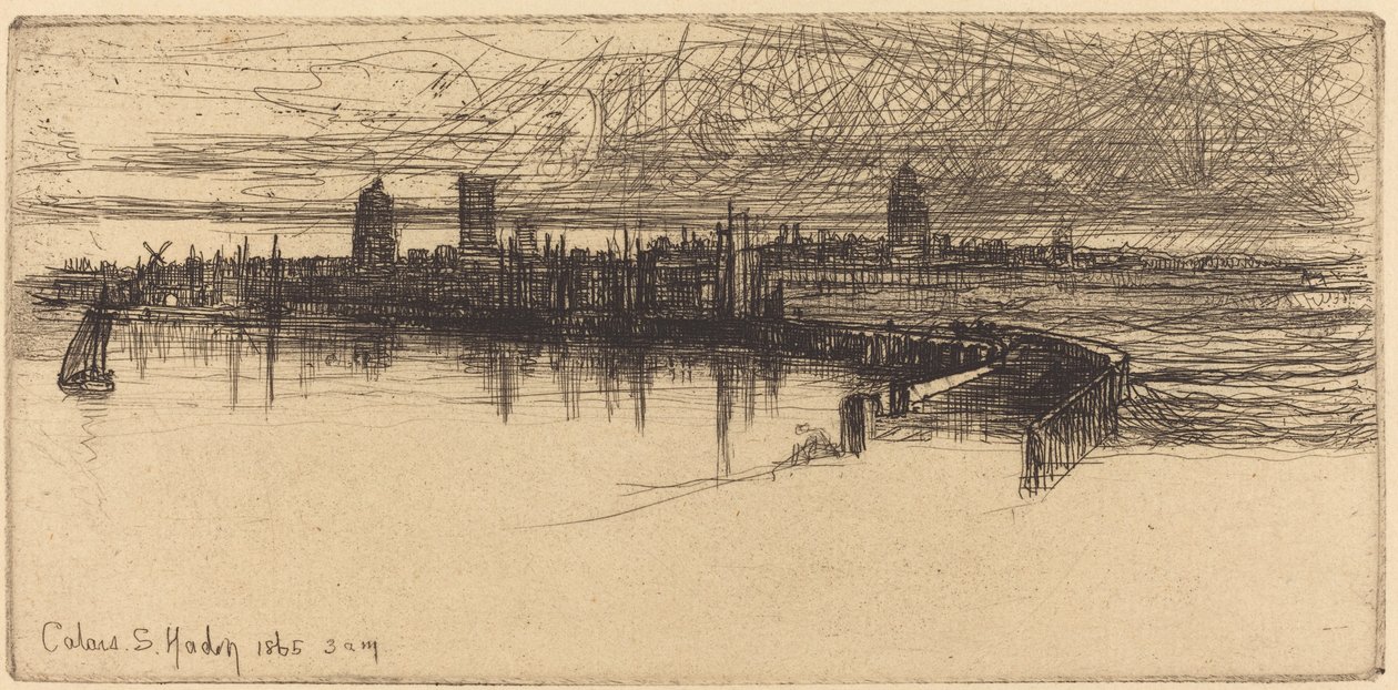 Küçük Calais İskelesi by Francis Seymour Haden