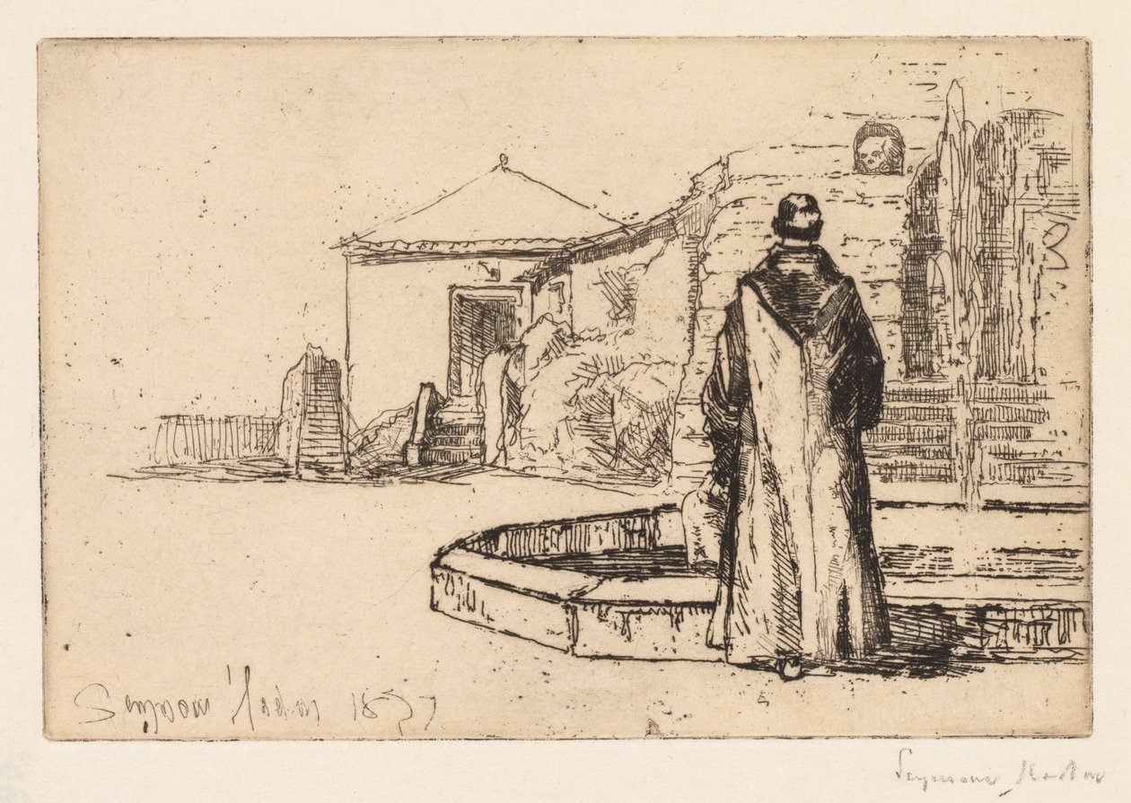 Bir Çeşmede Keşiş by Francis Seymour Haden