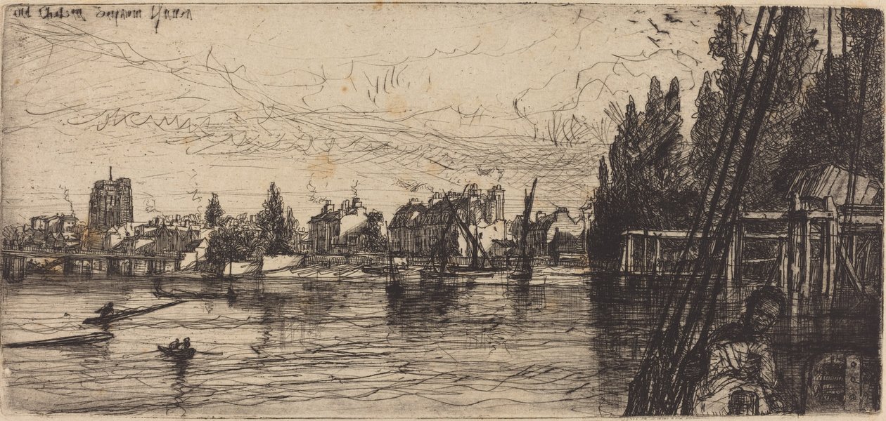 Eski Chelsea (Eski Chelsea Kilisesi) by Francis Seymour Haden