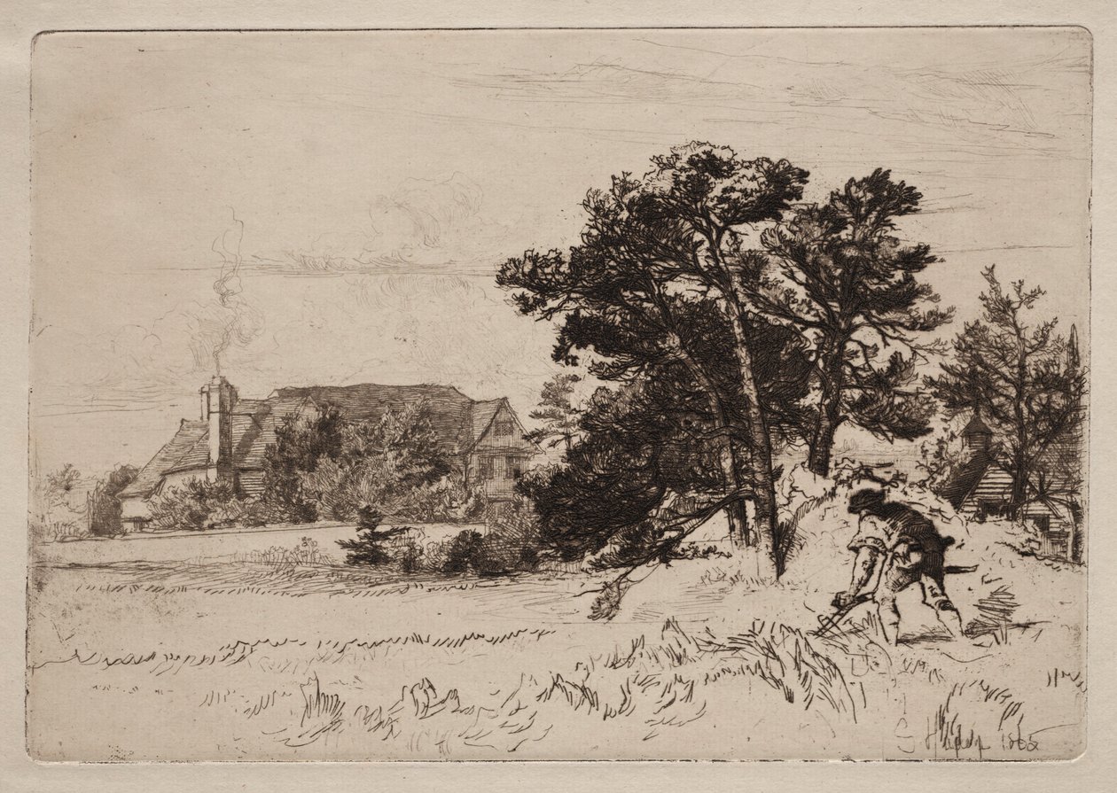 Eski Willesley Evi, 1865. by Francis Seymour Haden