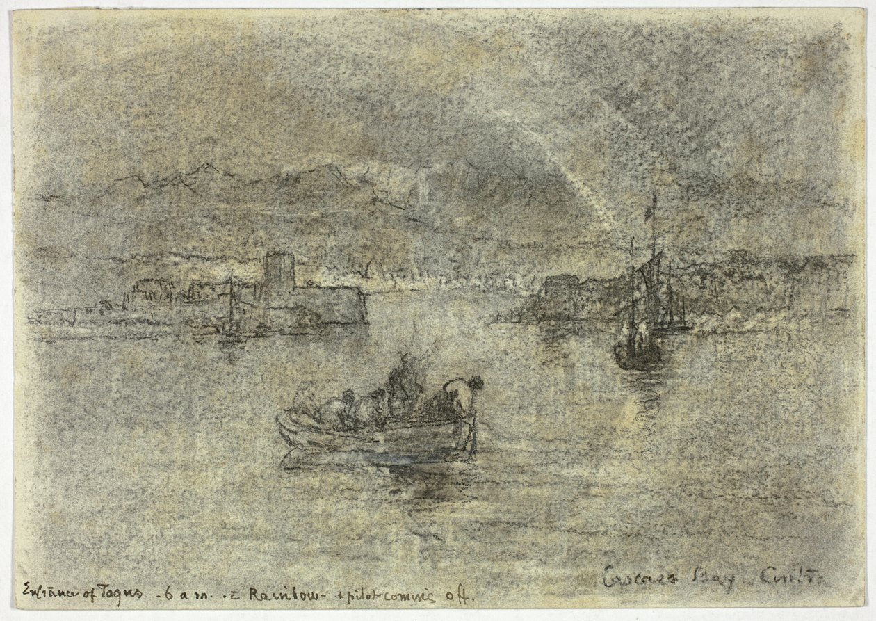 Cascais Körfezi üzerinde gökkuşağı, Sintra, Portekiz by Francis Seymour Haden