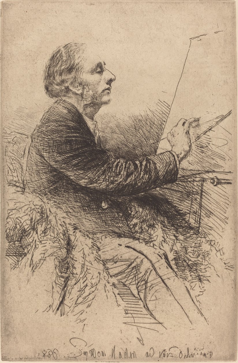 Şövalede Otoportre by Francis Seymour Haden