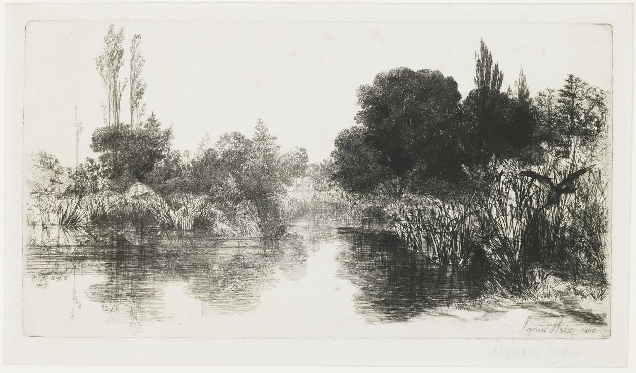 Shere Mill Göleti (Büyük Plaka), 1860 by Francis Seymour Haden