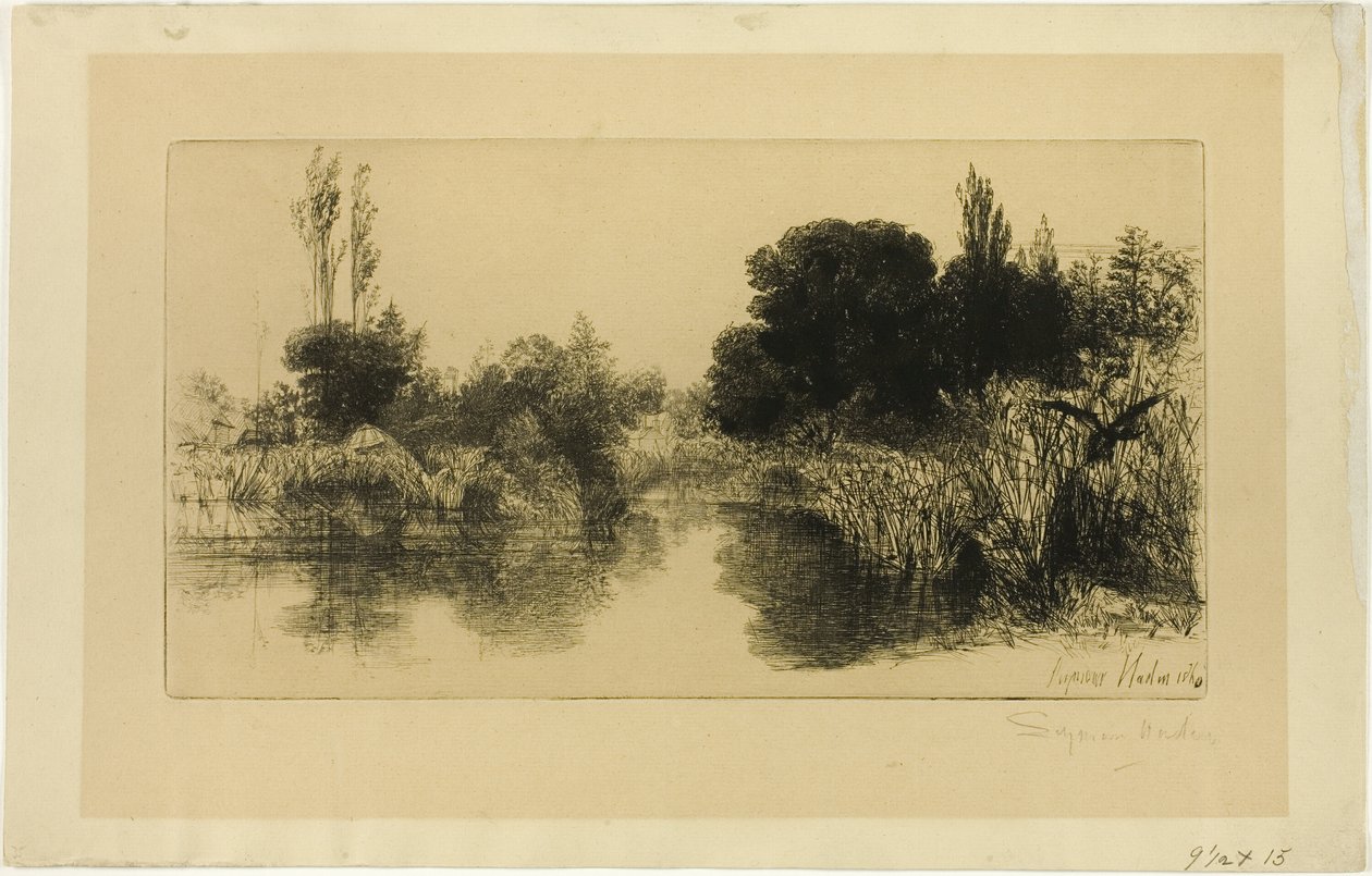 Shere Mill Göleti, No. II (büyük levha) by Francis Seymour Haden
