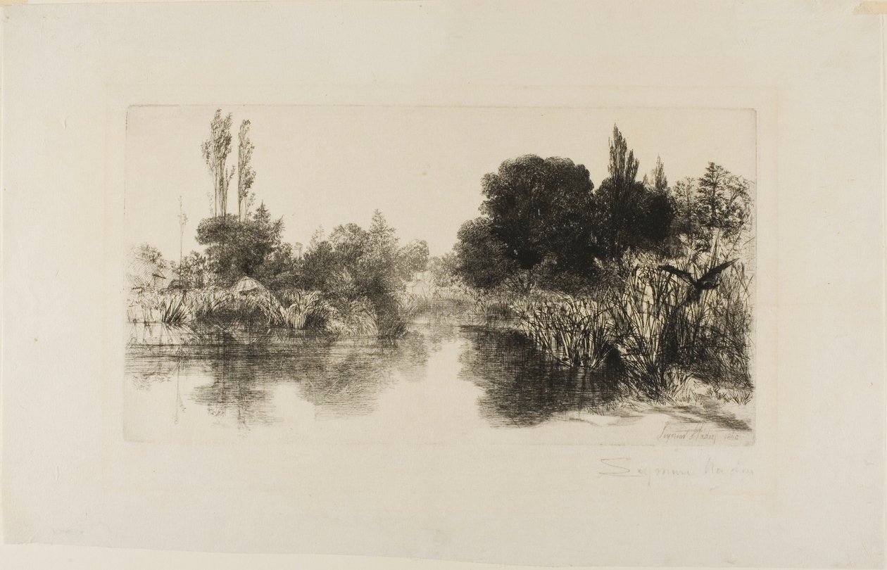 Shere Mill Göleti, No. II (büyük levha) by Francis Seymour Haden