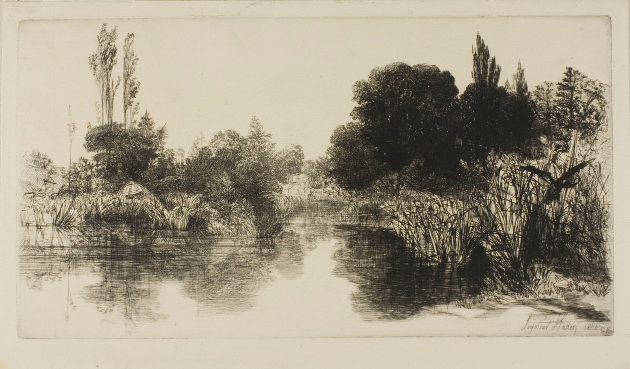 Shere Mill Göleti, No. II (büyük levha) by Francis Seymour Haden