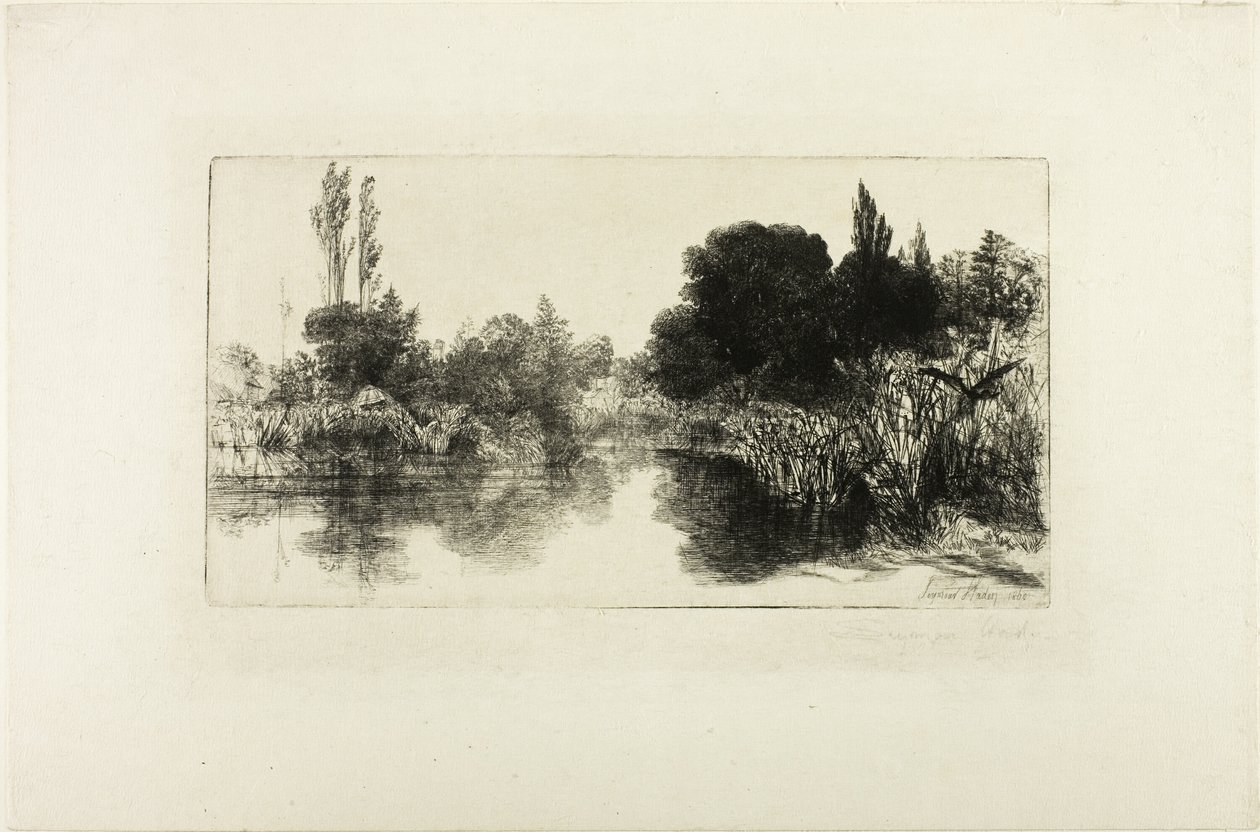 Shere Mill Göleti, No. II (büyük levha) by Francis Seymour Haden