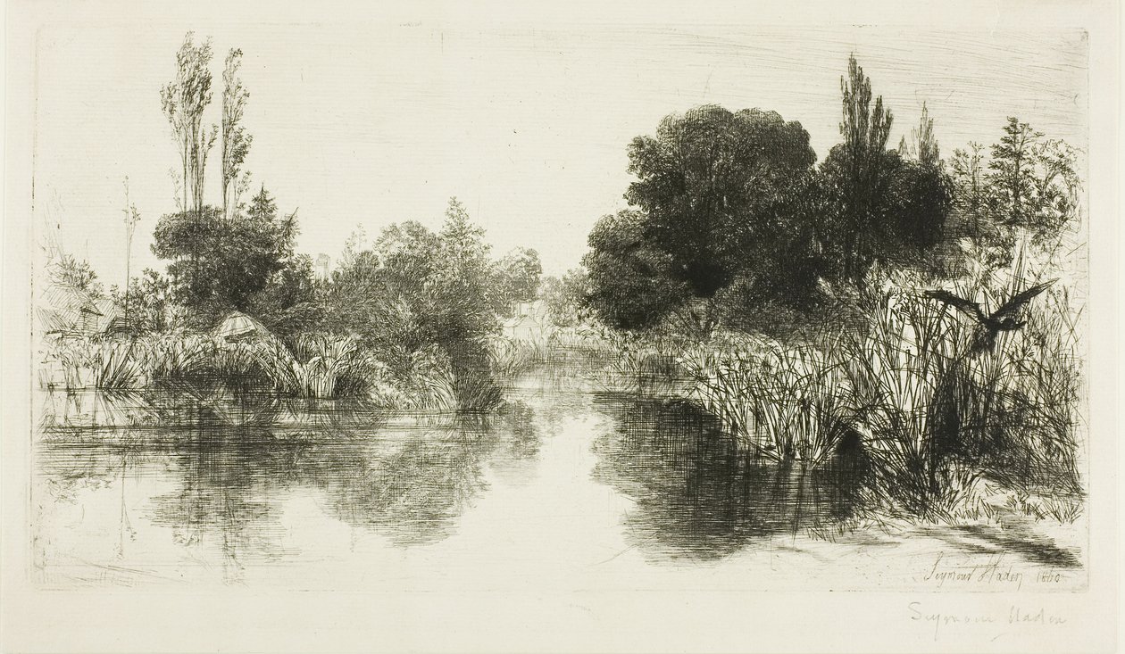 Shere Mill Göleti, No. II (büyük levha) by Francis Seymour Haden