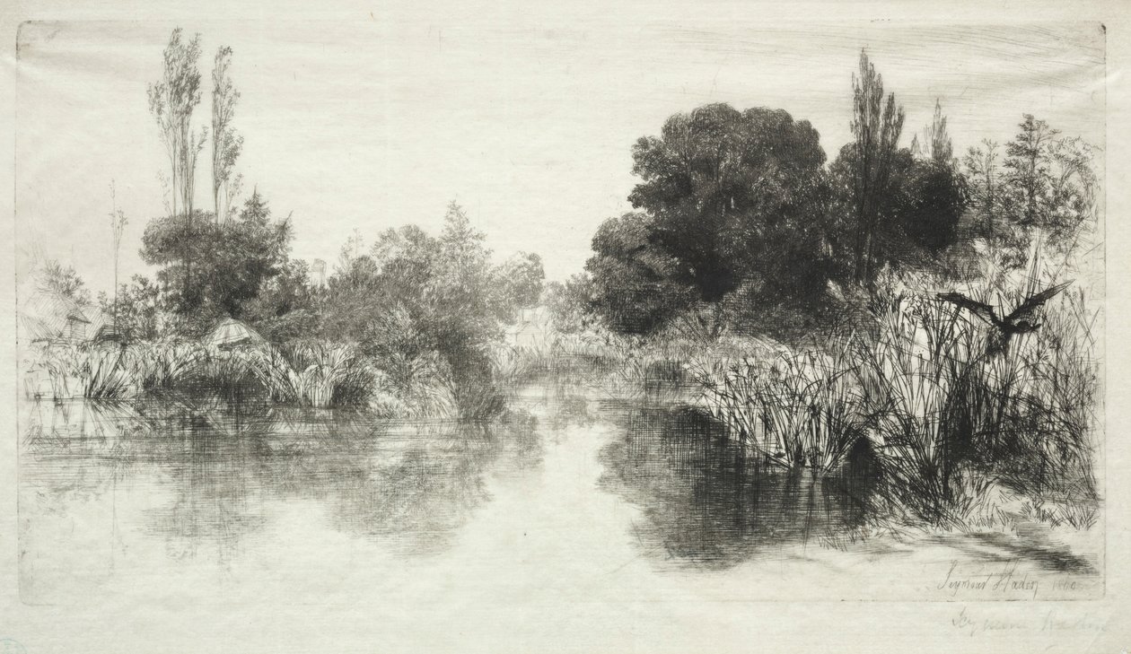 Shere Mill Göleti Büyük Plaka, 1860. by Francis Seymour Haden