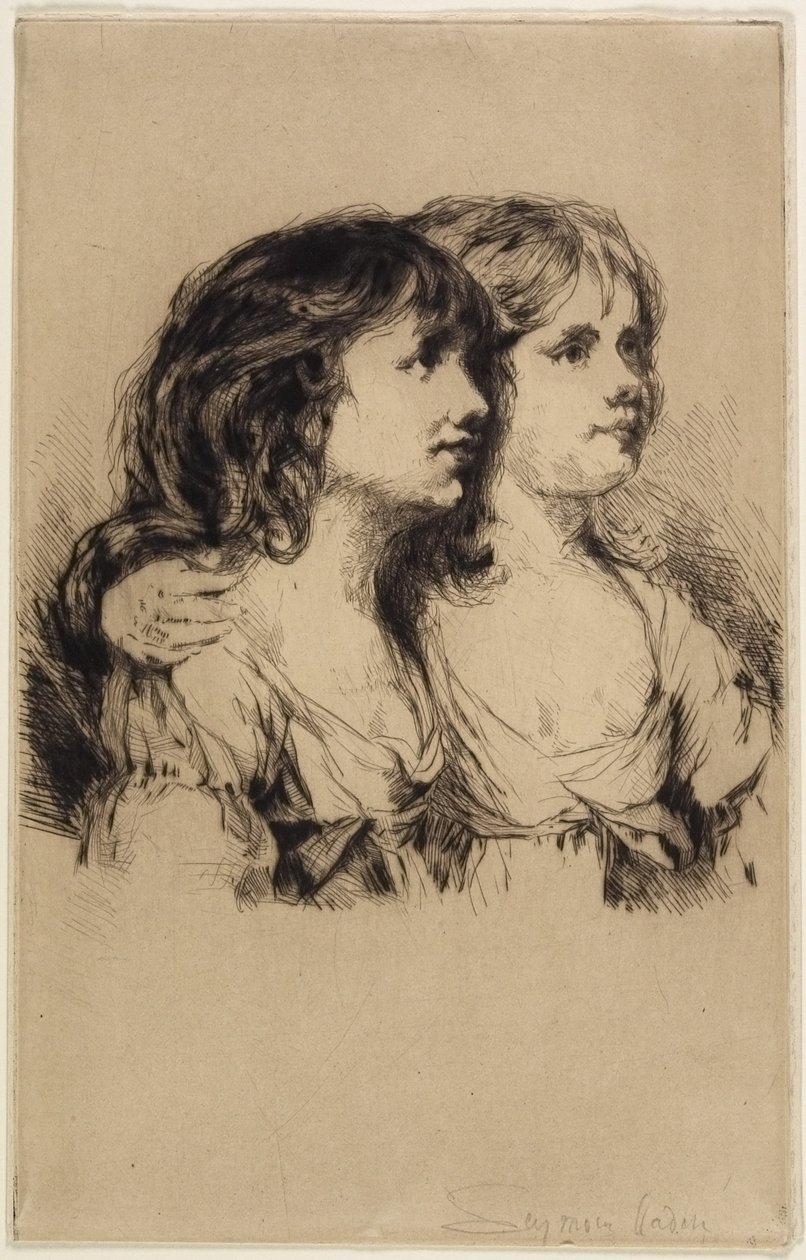 İkizler-Sarah ve Anne Haden (No. 2), 1885 by Francis Seymour Haden
