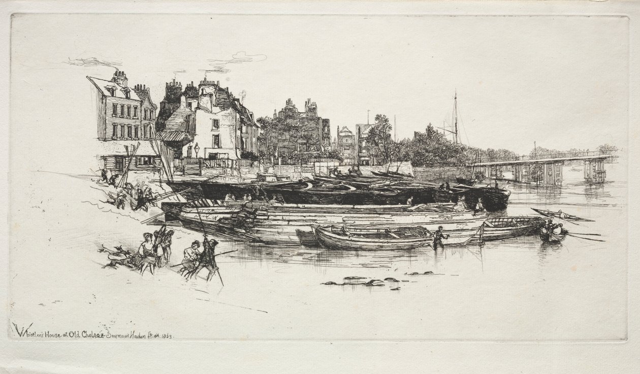 Whistlers Evi, Eski Chelsea, 1863. by Francis Seymour Haden