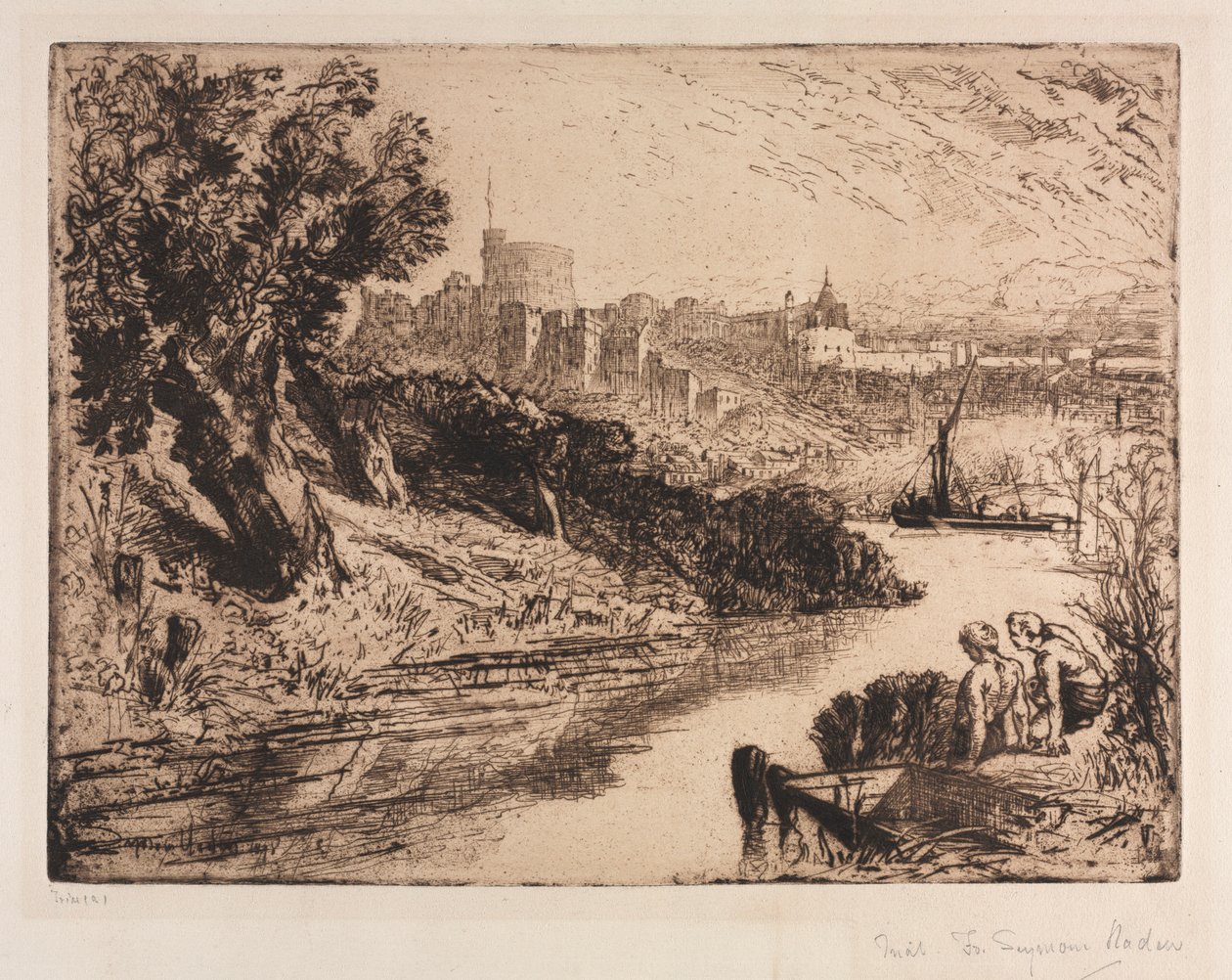 Windsor Kalesi, 1878. by Francis Seymour Haden