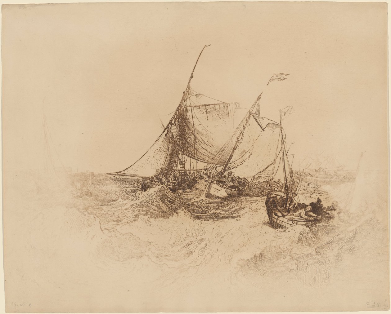 Calais İskelesi by Francis Seymour Haden after Joseph Mallord William Turner
