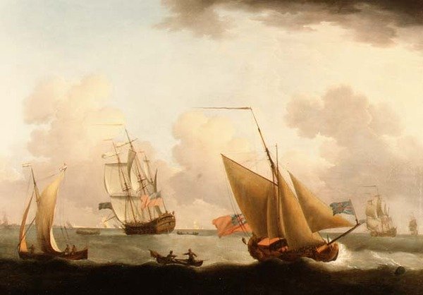 Hollanda kıyılarında nakliye by Francis Swaine