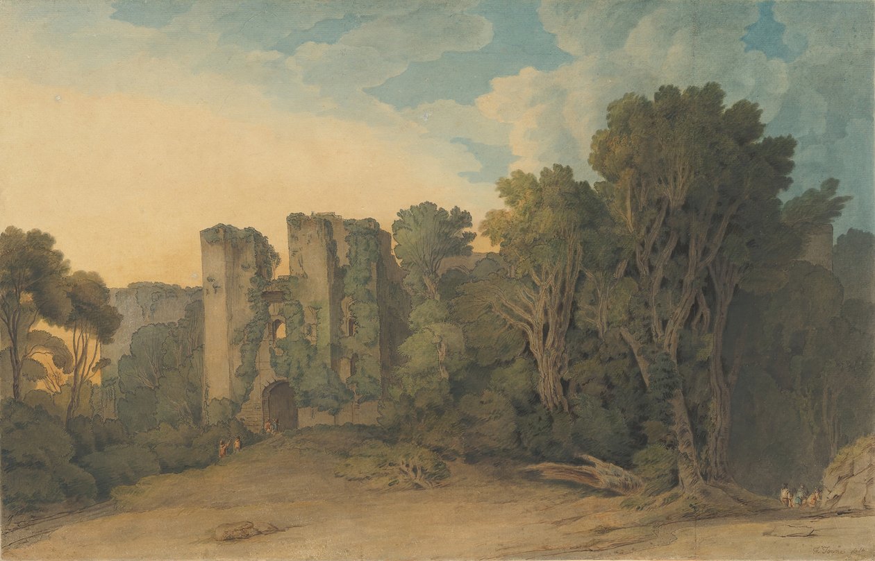 Devon İlçesindeki Berry Pomeroy Kalesi, 1775-1805. by Francis Towne