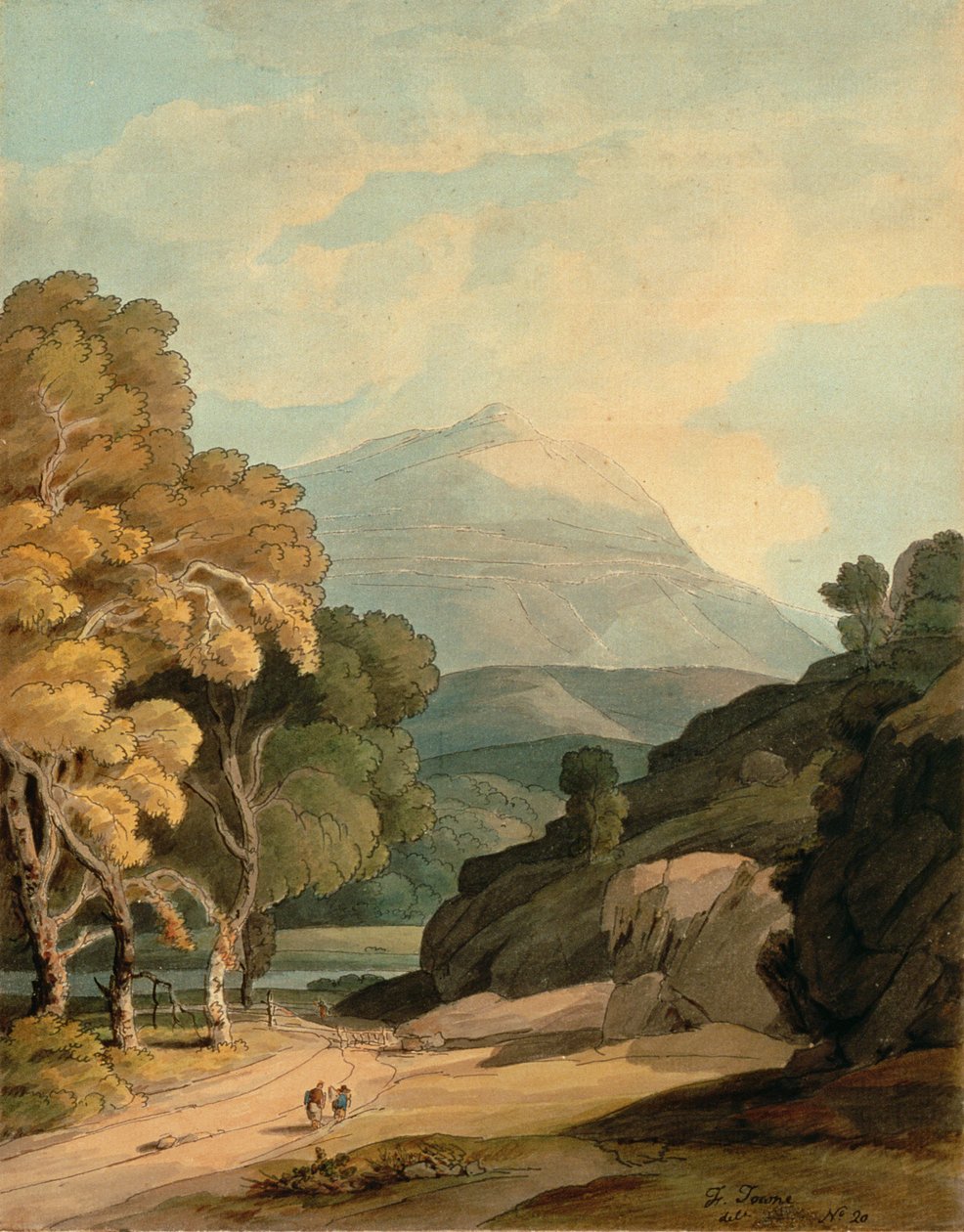 Maentwrog yakınlarında, Kuzey Galler (kağıt üzerine suluboya) by Francis Towne