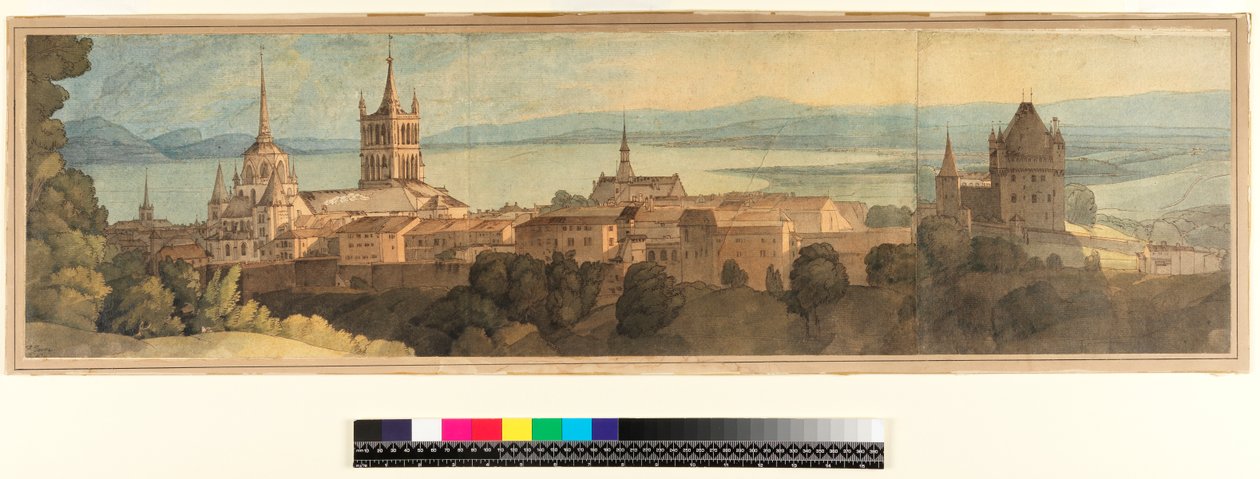 No.1483 Lozan Manzarası, 1781 (kağıt üzerine wc, kalem ve mürekkep) by Francis Towne